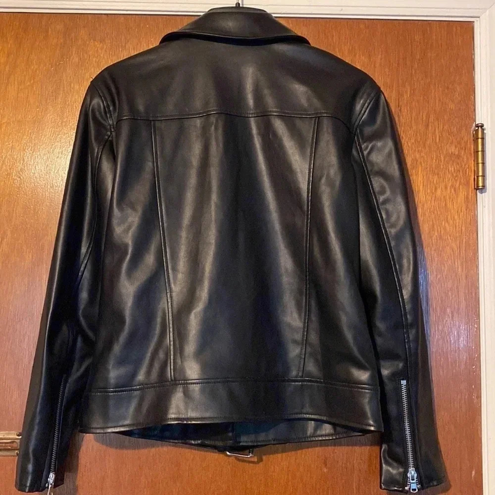 Bar III Faux Leather Buckle Jacket Black - Picture 8 of 8